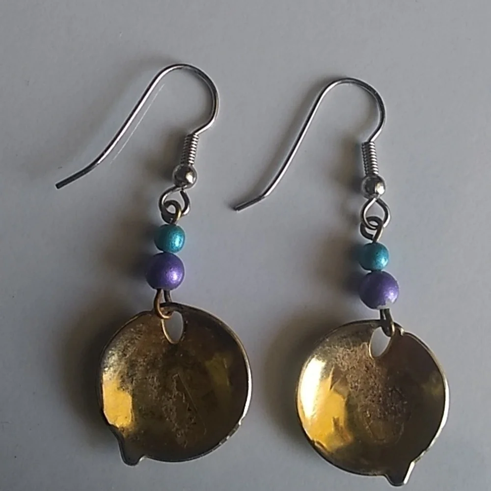 Vintage colorful fish hook earrings